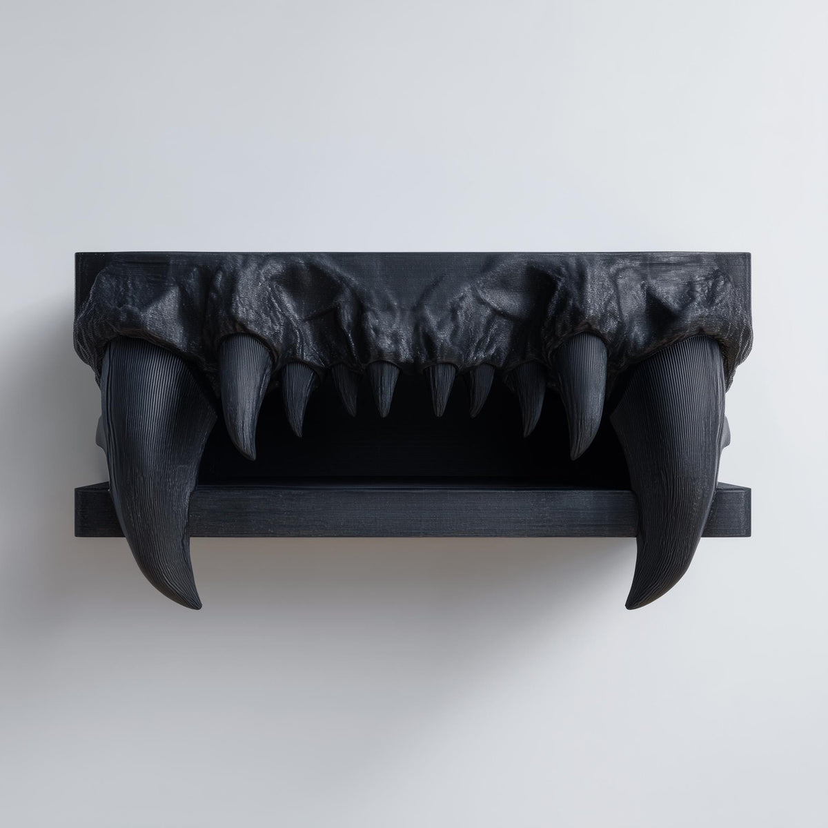 3D Printed Vampire Fangs Wall Shelf shown in the product image.