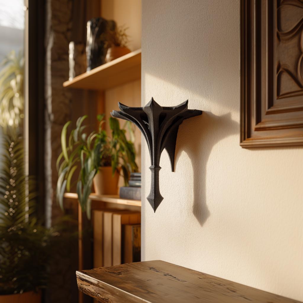 Alternate product view of 3D Printed Gothic Spire Wall Shelf.