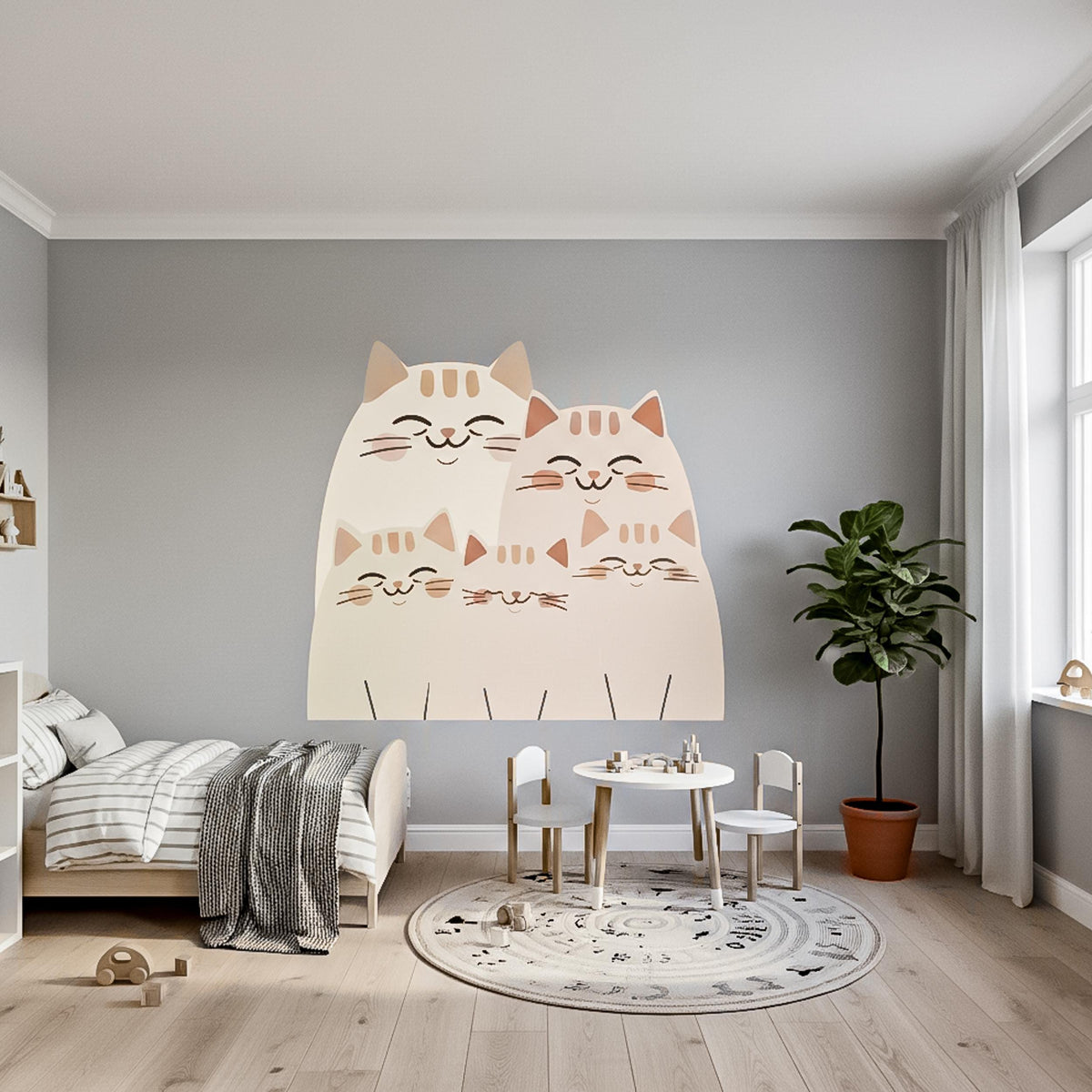 Alternate gallery view of Cute Cat Family Wall Decal.