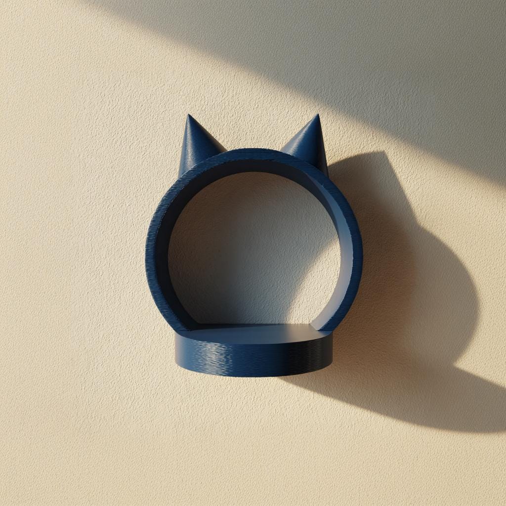 Product gallery view of 3D Printed Cat Ear Ring Wall Shelf.