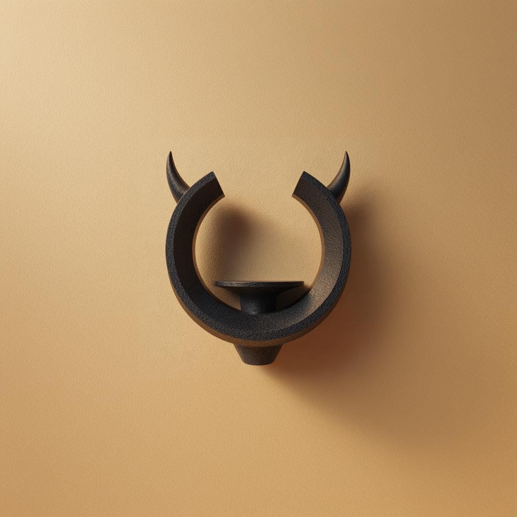 Alternate product view of 3D Printed Horn Ring Altar Wall Shelf.