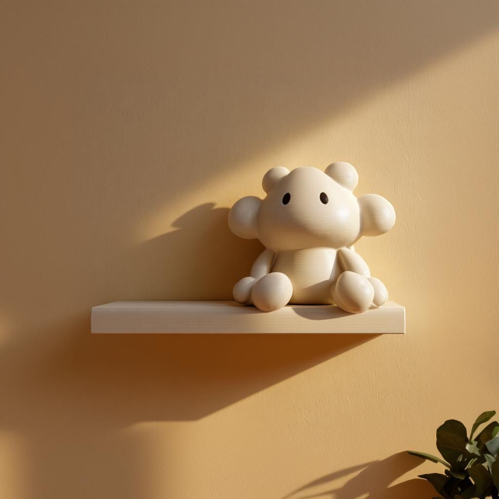 Product gallery view of 3D Printed Cute Creature Wall Shelf.