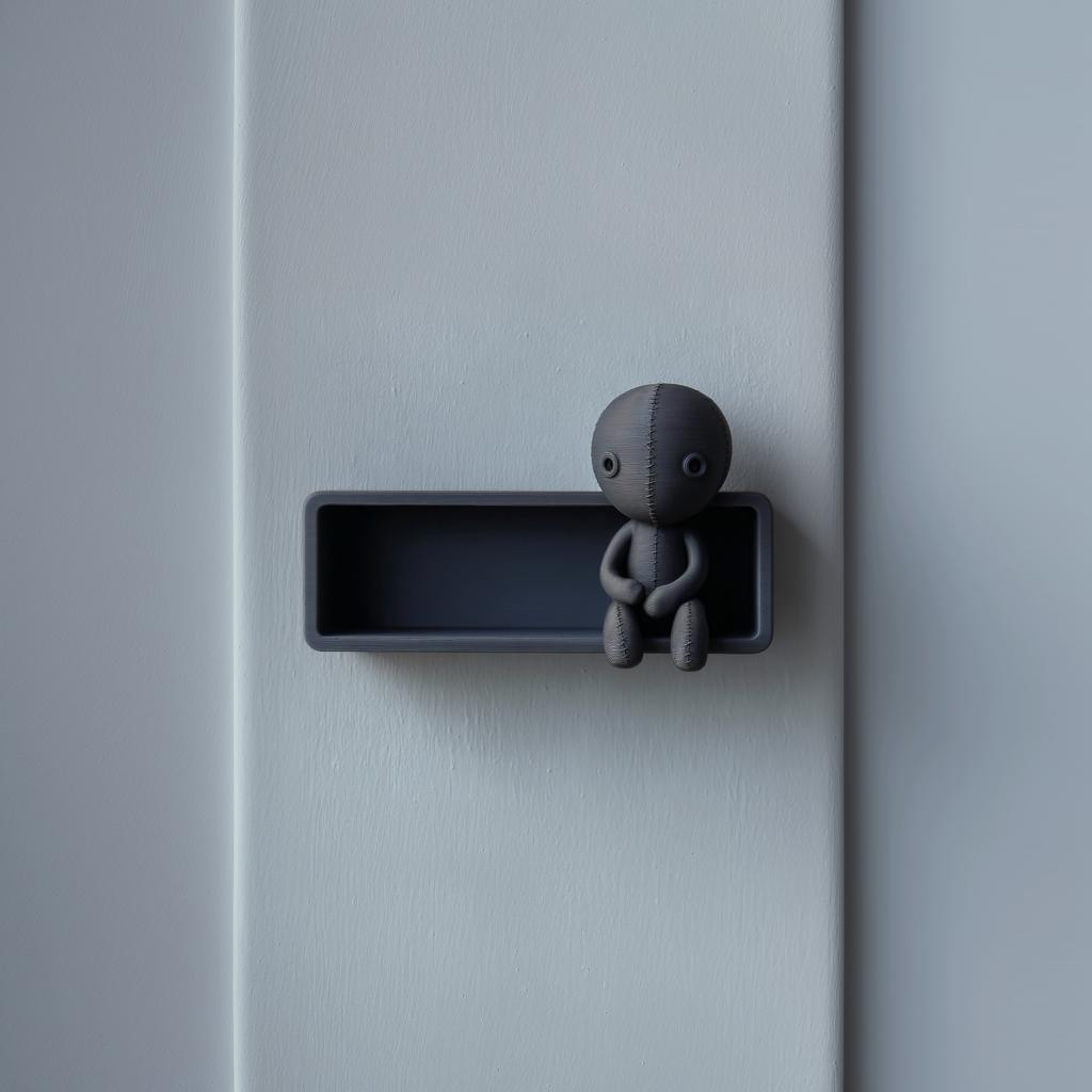Alternate product view of 3D Printed Grim Stitch Doll Wall Shelf.