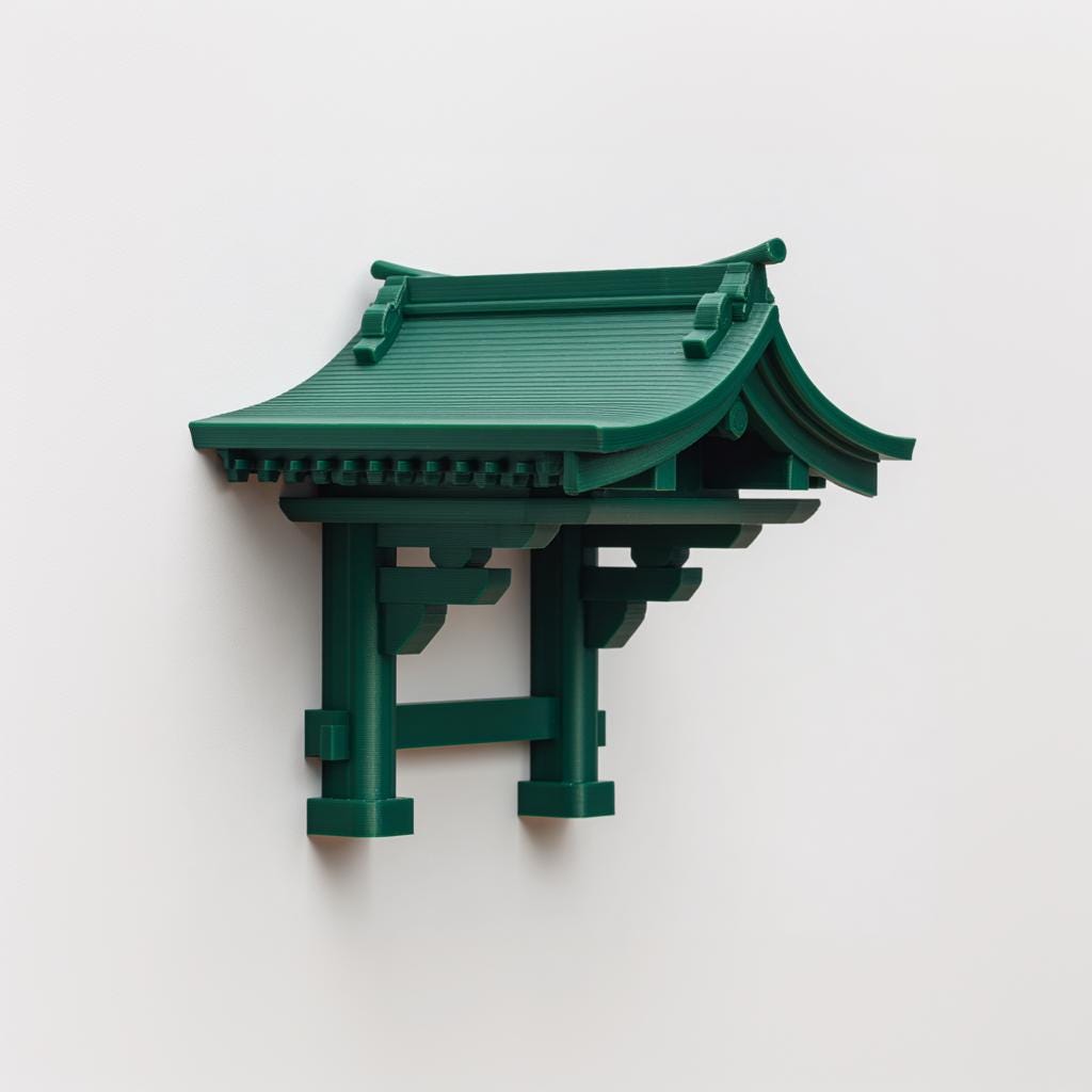 Alternate gallery view of 3D Printed Japanese Shrine Wall Shelf.