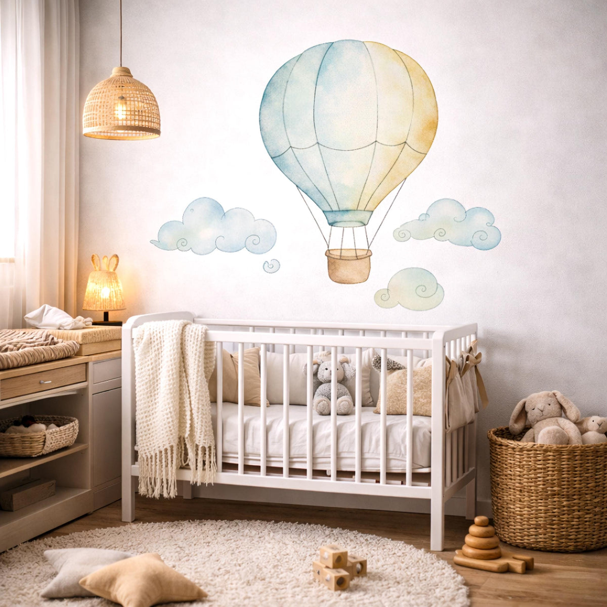 Product gallery view of Blue Air Balloon Wall Decal.