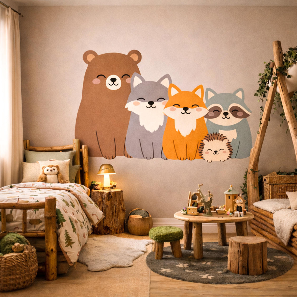 Product gallery view of Kawaii Woodland Animal Wall Decal.