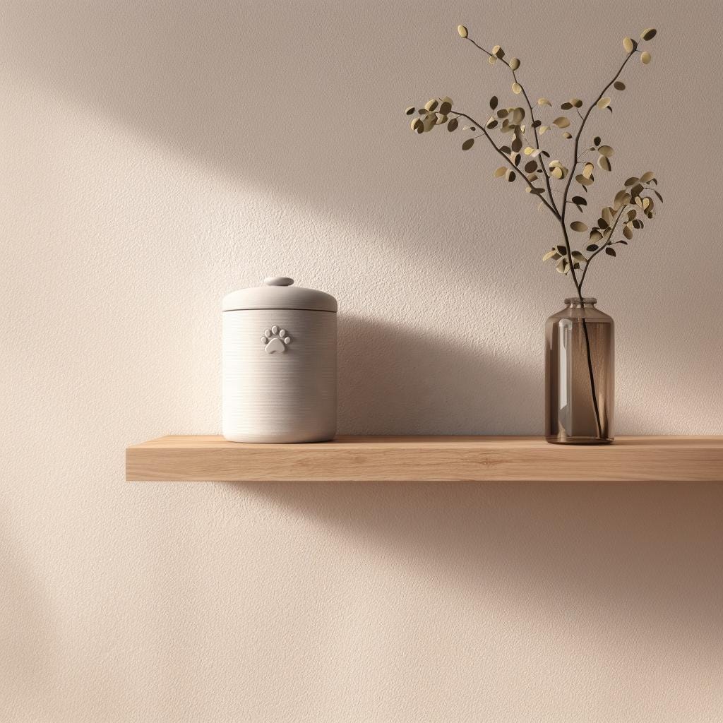 Additional product presentation of Minimalist Pet Memorial Urn.