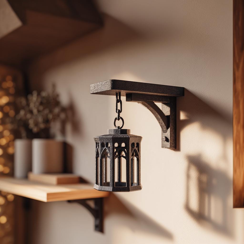Product gallery view of 3D Printed Gothic Hanging Wall Decor.