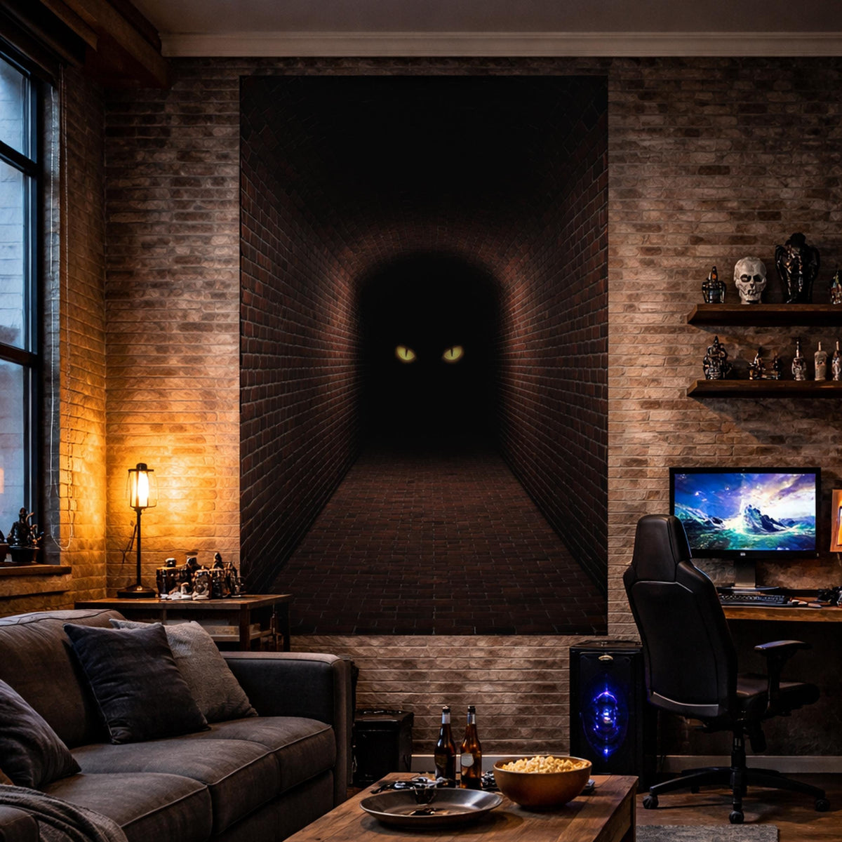 Alternate product presentation of 3D Mystery Tunnel Wall Decal.