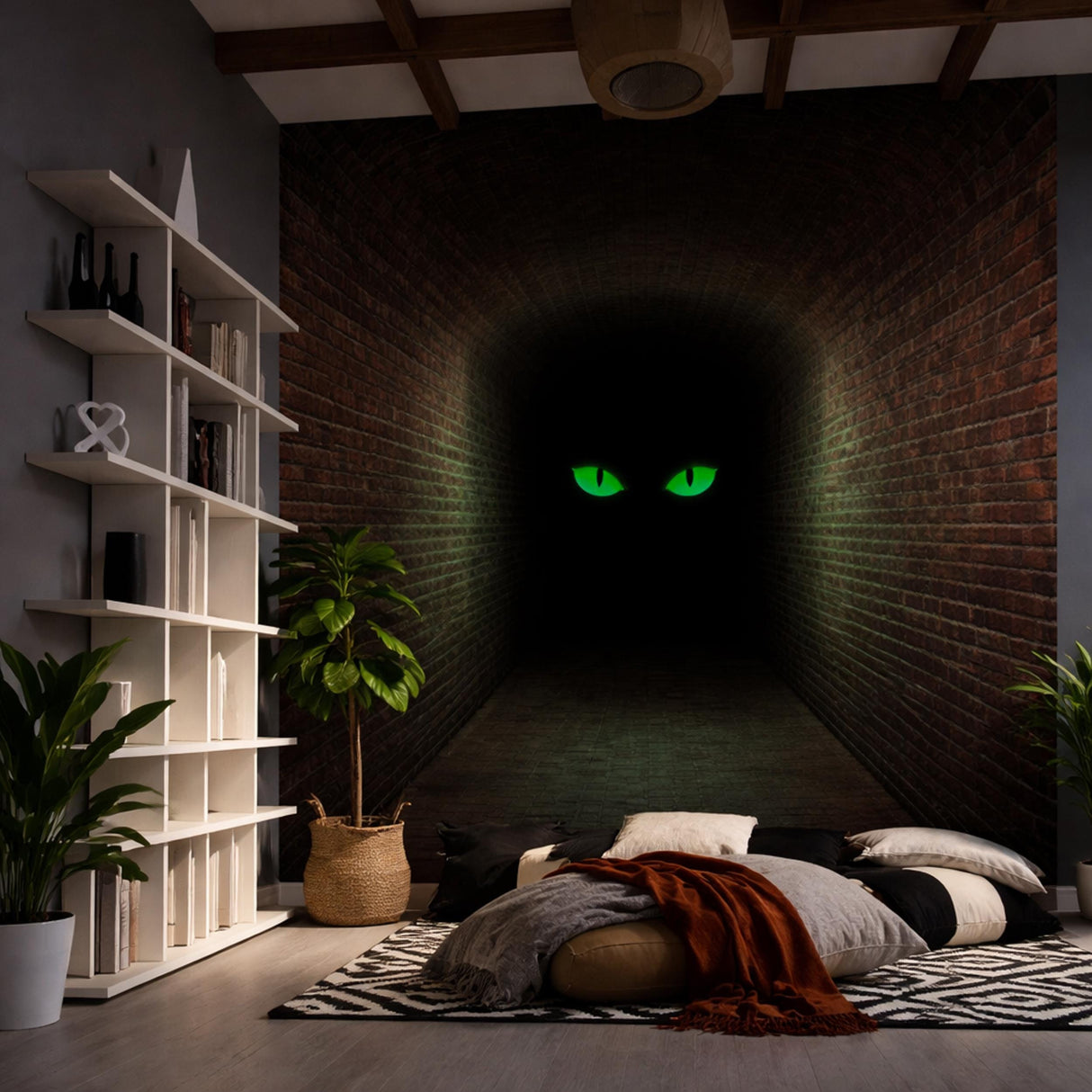 Alternate product presentation of 3D Mystery Tunnel Wall Decal.