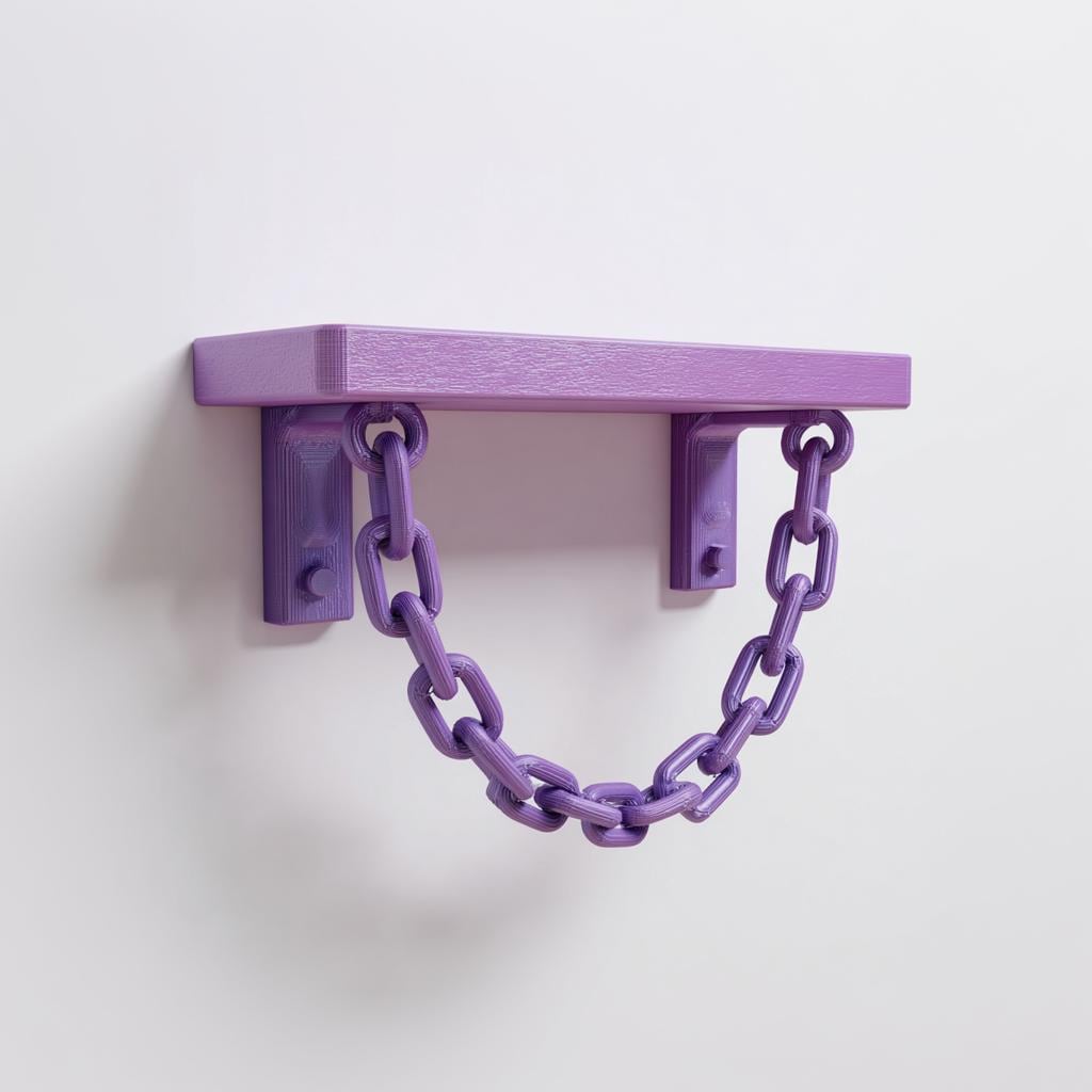 Product gallery view of 3D Printed Pastel Chain Wall Shelf.