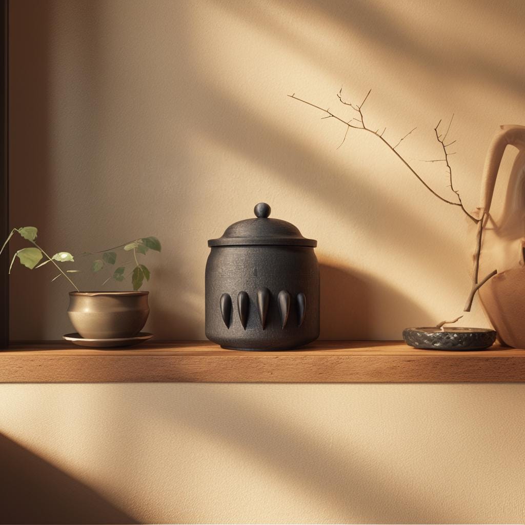 3D Printed Fang Motif Pet Urn shown in the product image.