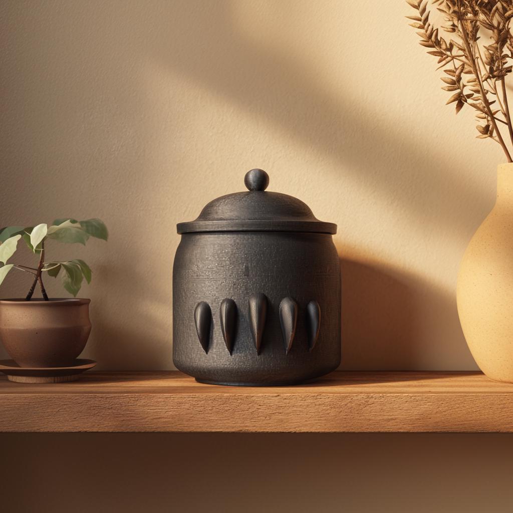Additional product view of 3D Printed Fang Motif Pet Urn.
