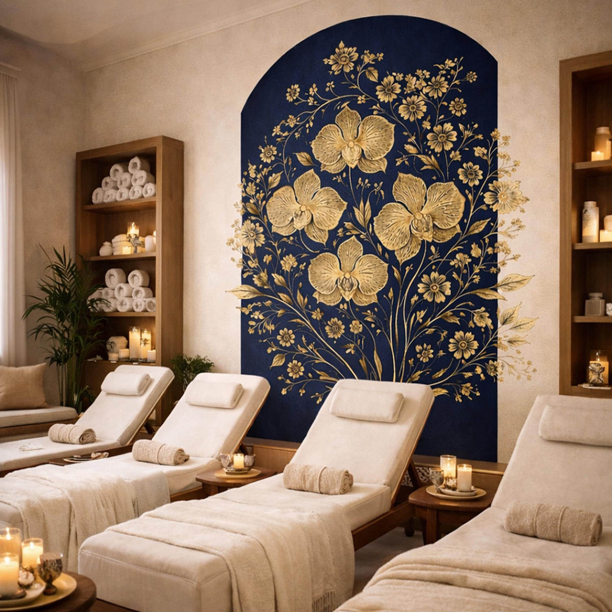 Product gallery view of Gold Orchid Wall Decal.