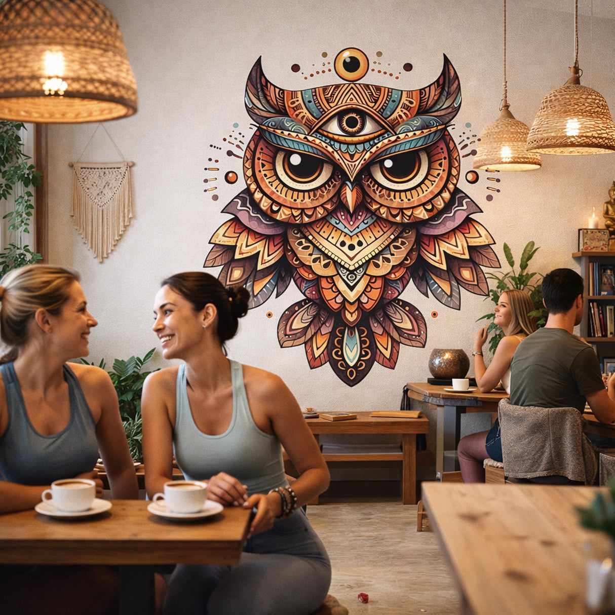 Product gallery view of Mystical Owl Wall Decal.
