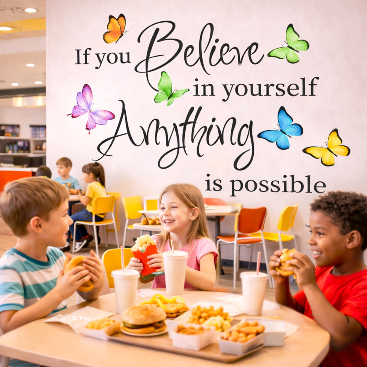 Butterfly Wall Decal displayed in a room setting.