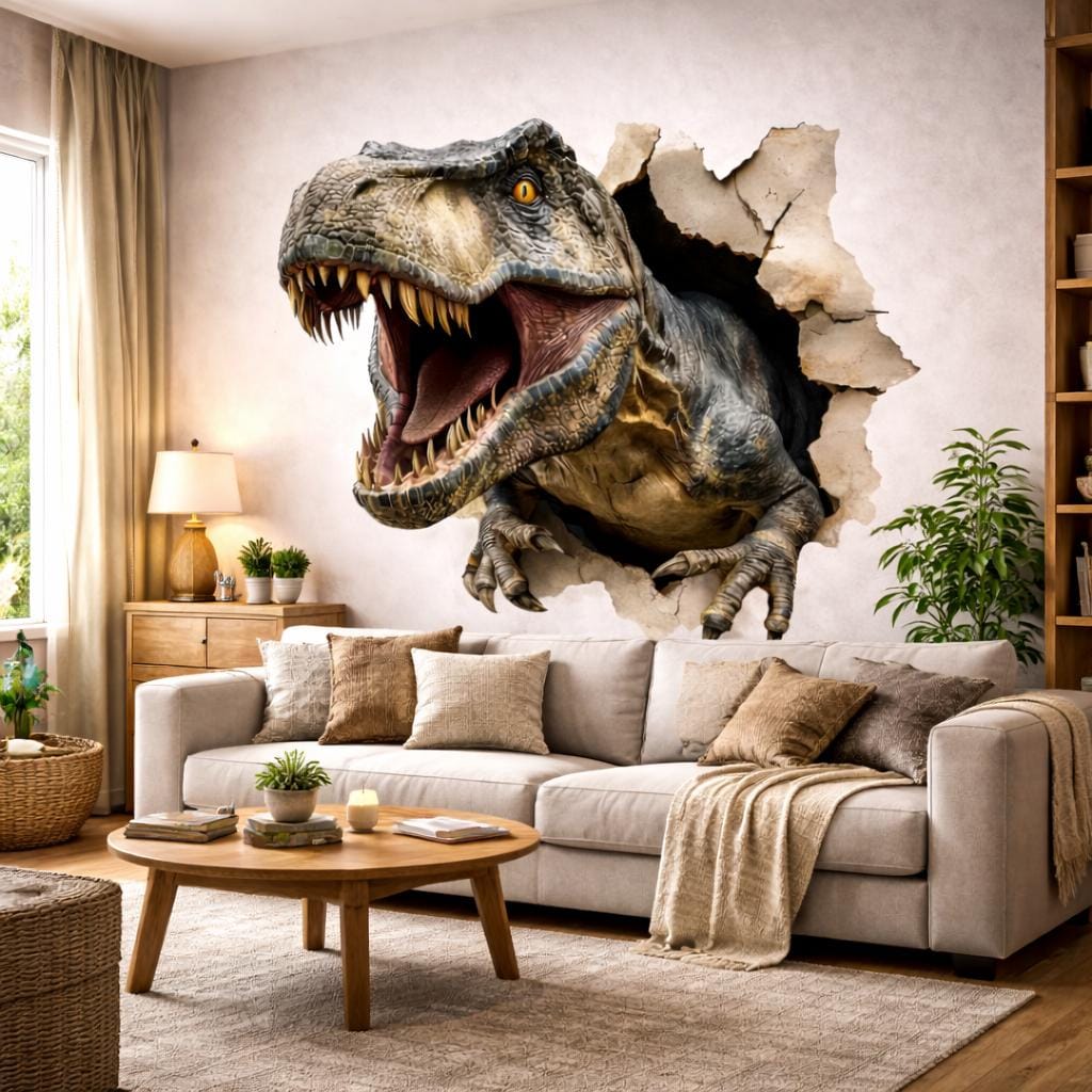 Additional product detail of 3D T-Rex Wall Decal.