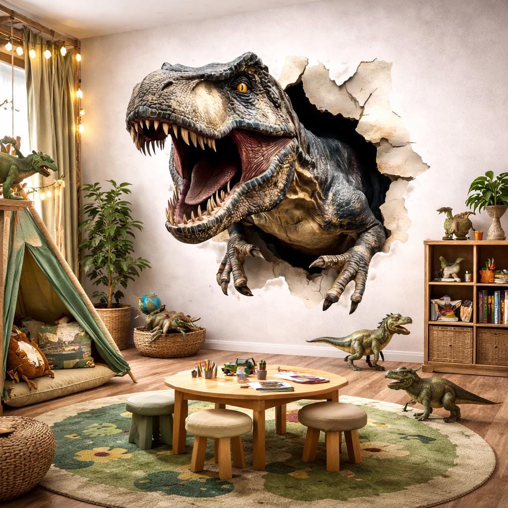 Additional product view of 3D T-Rex Wall Decal.
