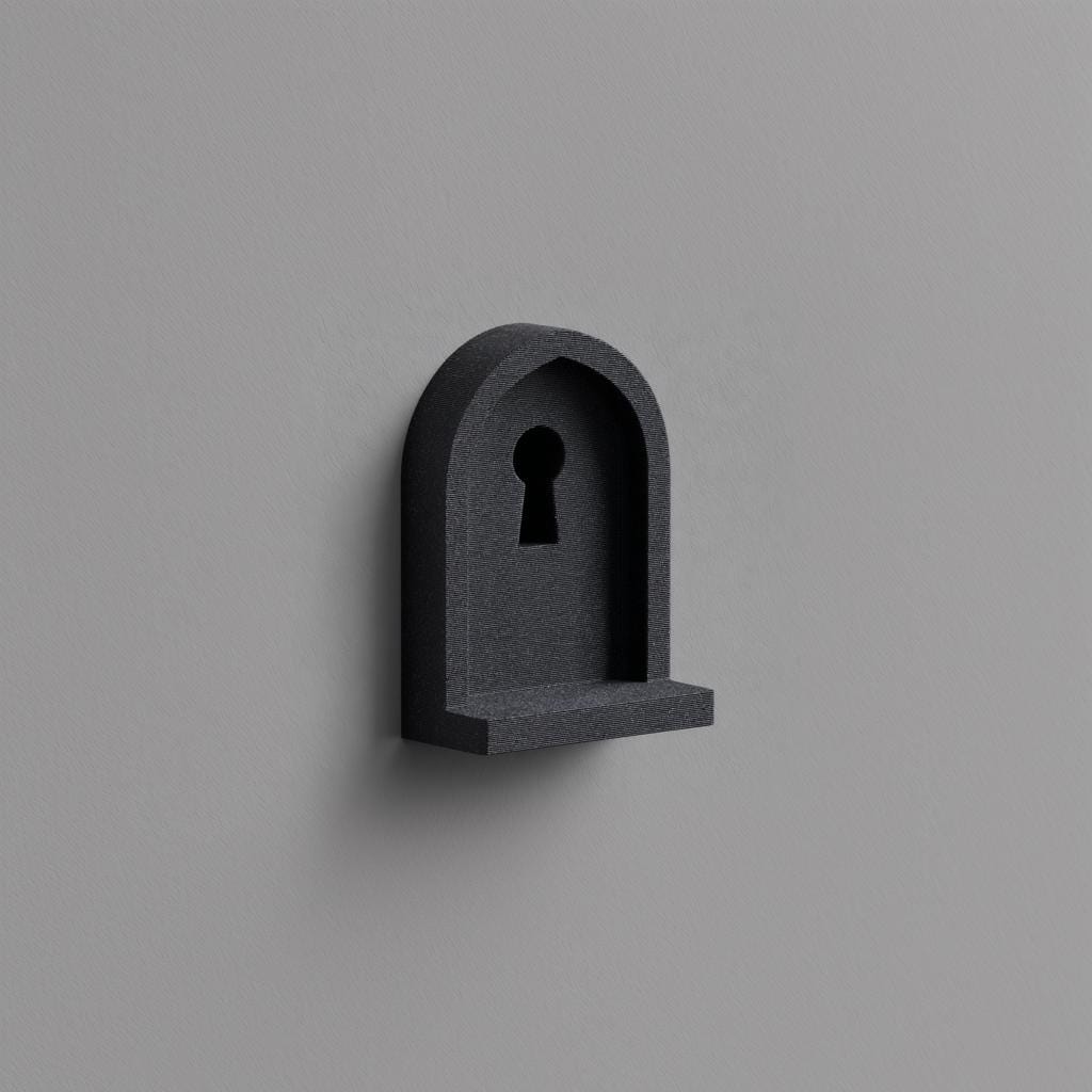 Alternate product view of 3D Printed Keyhole Wall Shelf.