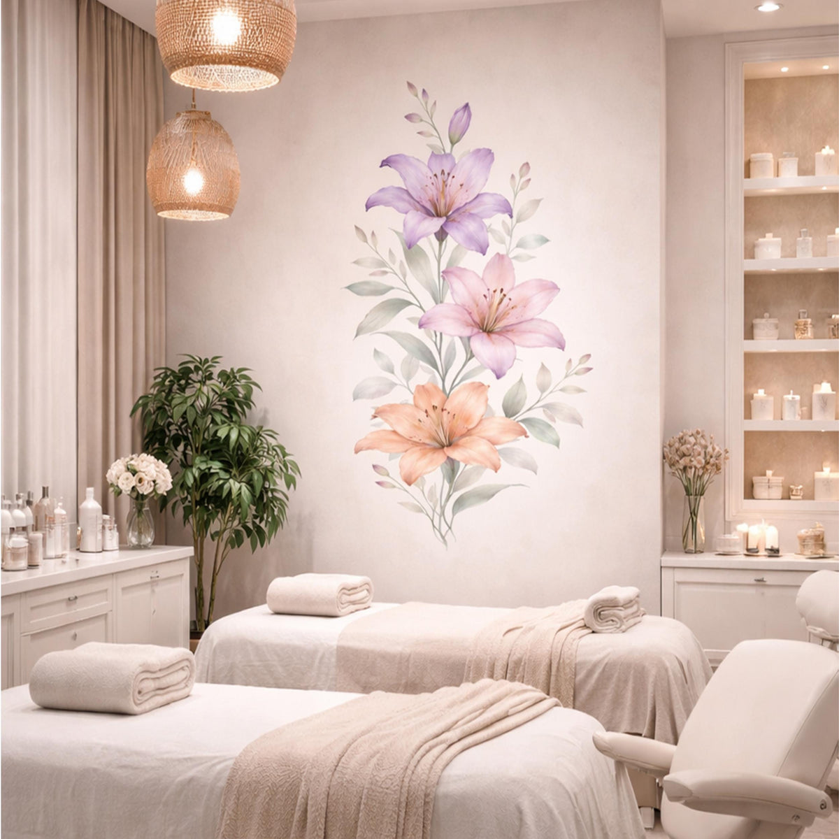Additional product view of Watercolor Lily Wall Decal.