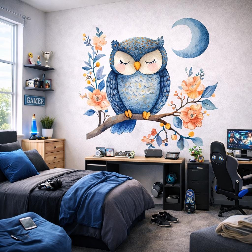 Additional product detail of Sleeping Owl Wall Decal.