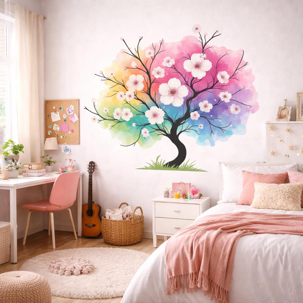 Additional product detail of Watercolor Rainbow Tree Decal.