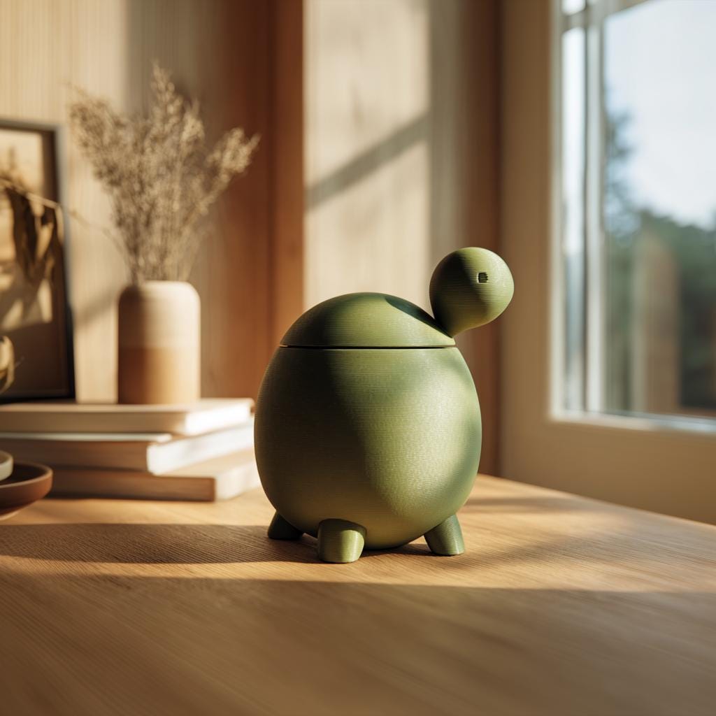 Product gallery view of 3D Printed Turtle Memorial Urn.