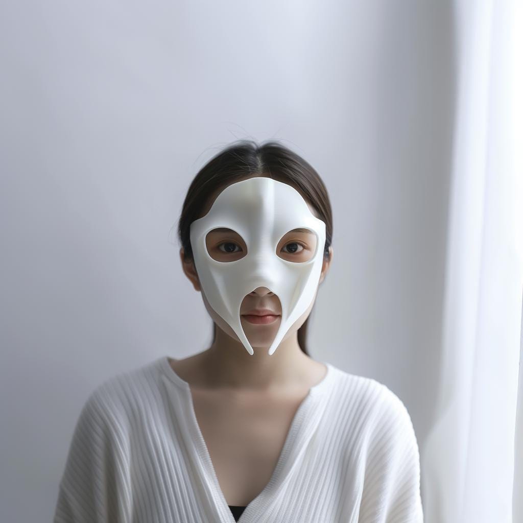 Additional product view of 3D Printed Futuristic Anime Costume Mask.