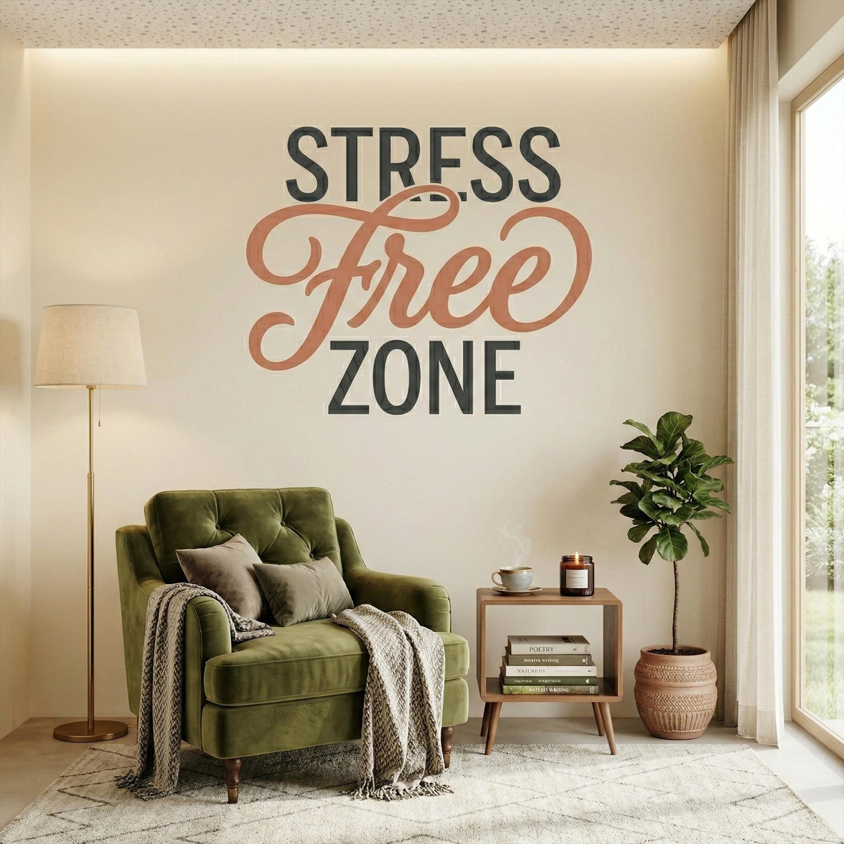 Product gallery view of Stress Free Zone Wall Decal.