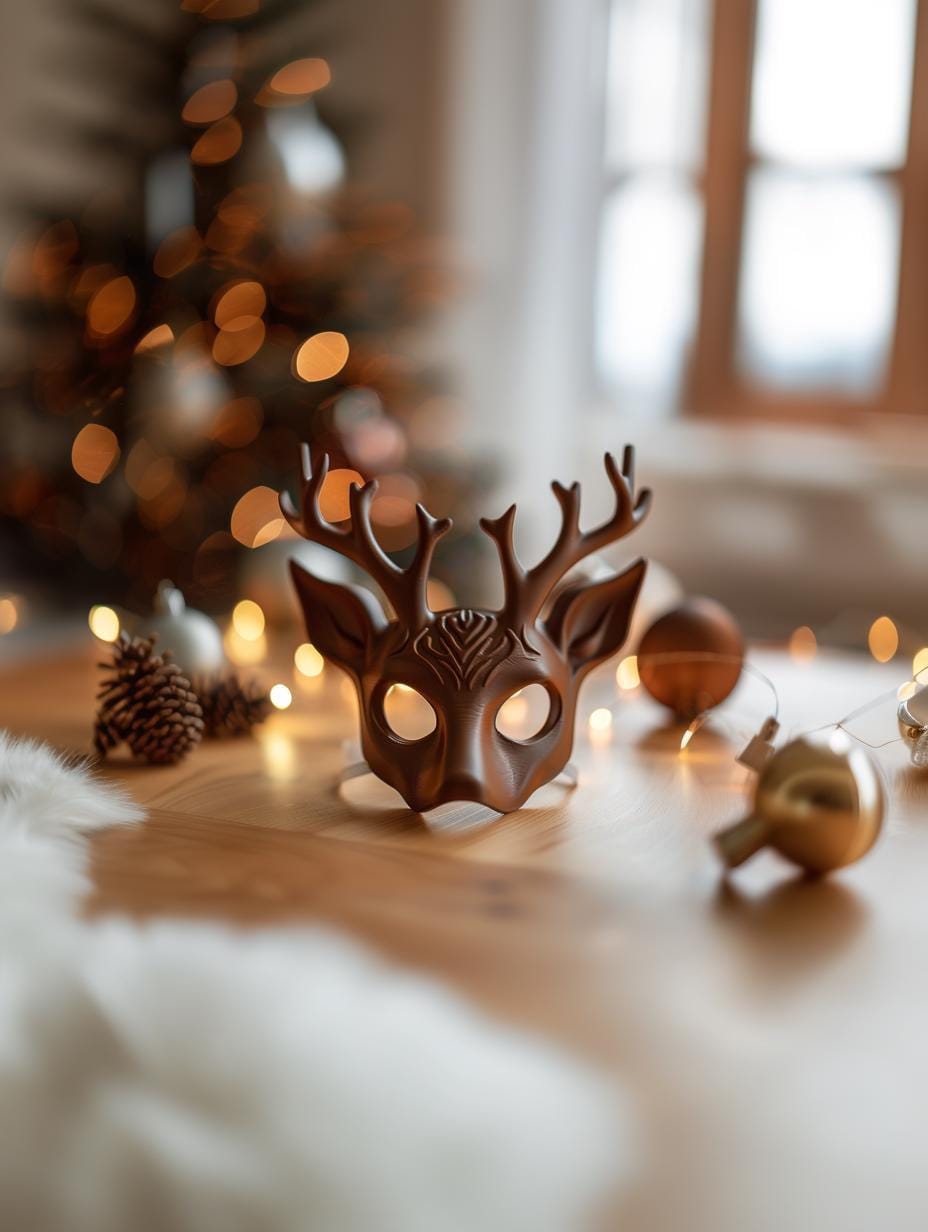 Alternate product view of 3D Printed Elegant Deer Costume Mask.