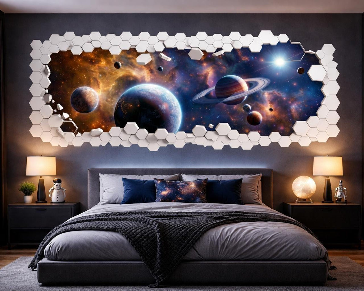 Additional product view of 3D Space Wall Vinyl Decal.