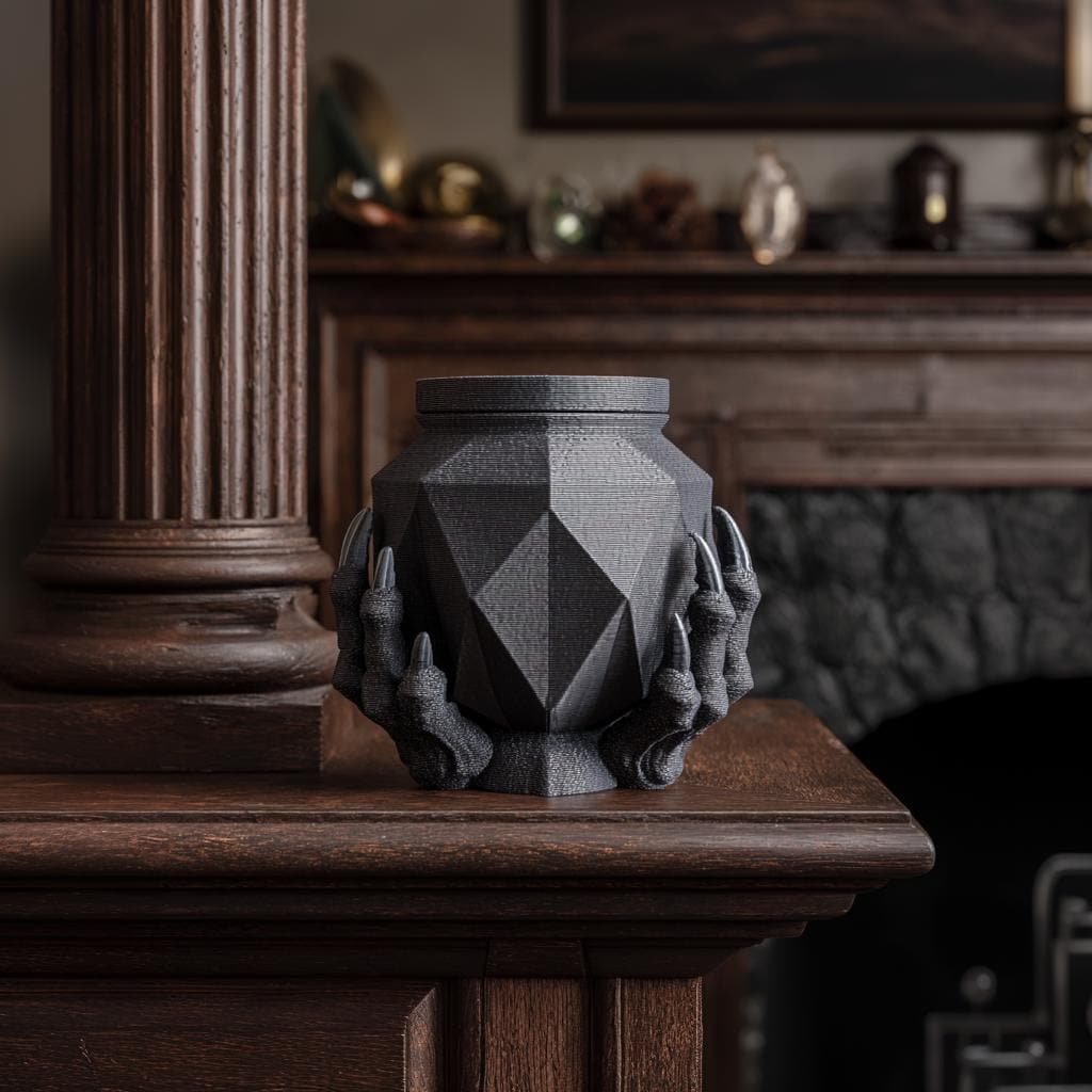 Product gallery view of 3D Printed Dark Fantasy Claw Memorial Urn.