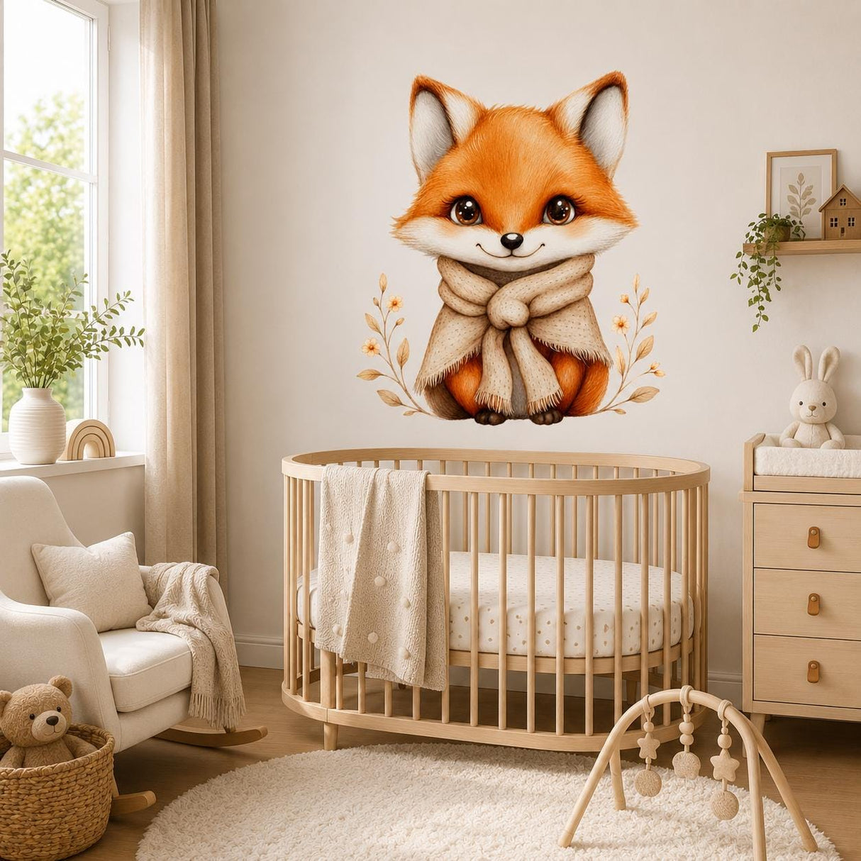 Product presentation view of Cute Fox Wall Vinyl Decal.