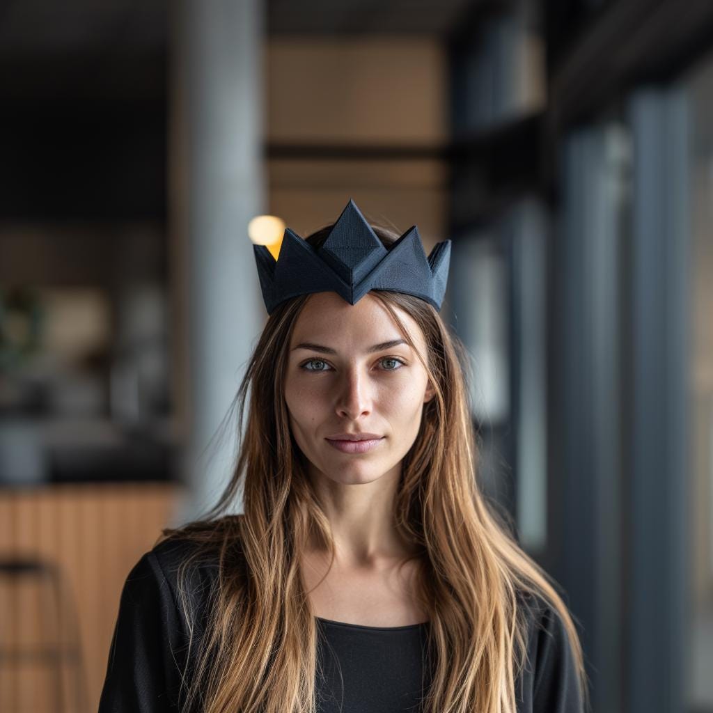 Alternate product view of 3D Printed Geometric Fantasy Crown Headpiece.