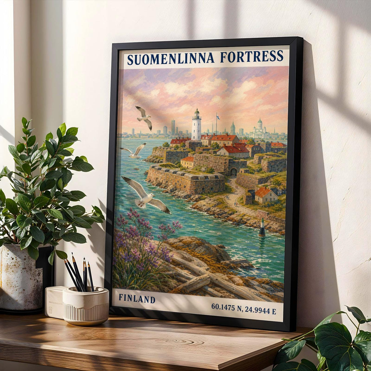 Additional product view of Suomenlinna Fortress Art Print Poster.