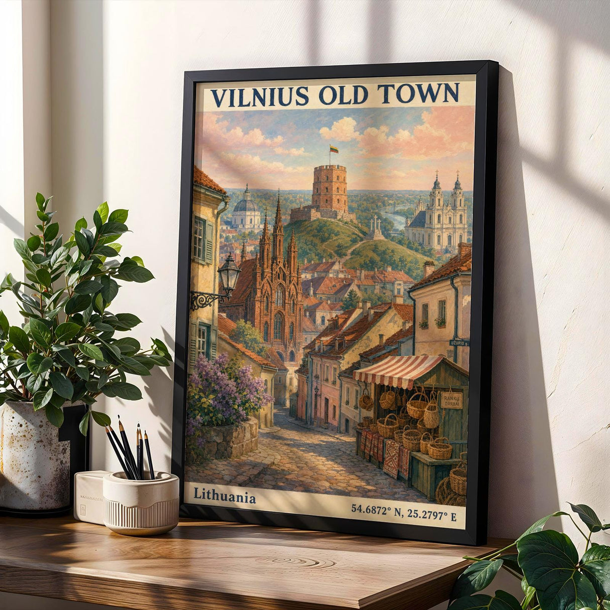 Additional product view of Vilnius Old Town Art Print Poster.