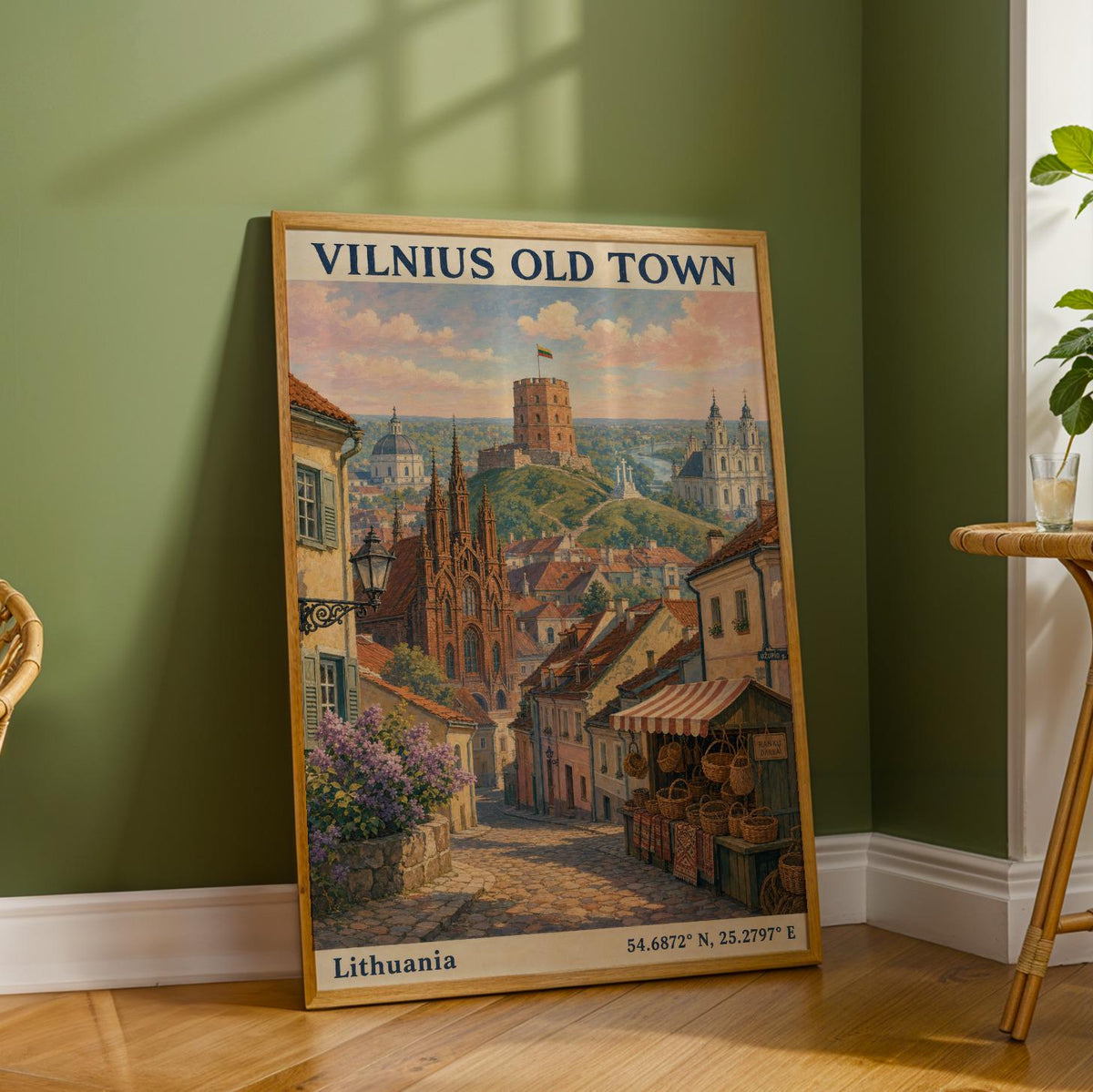 Product detail view of Vilnius Old Town Art Print Poster.