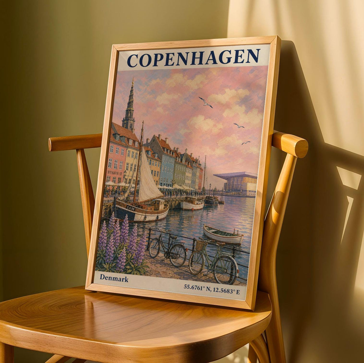Product detail view of Copenhagen Harbor Travel Poster.