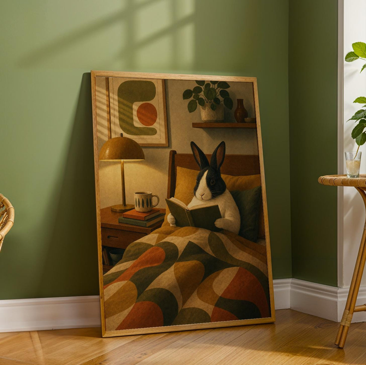 Additional product detail of Dutch Rabbit Reading in Armchair Poster.