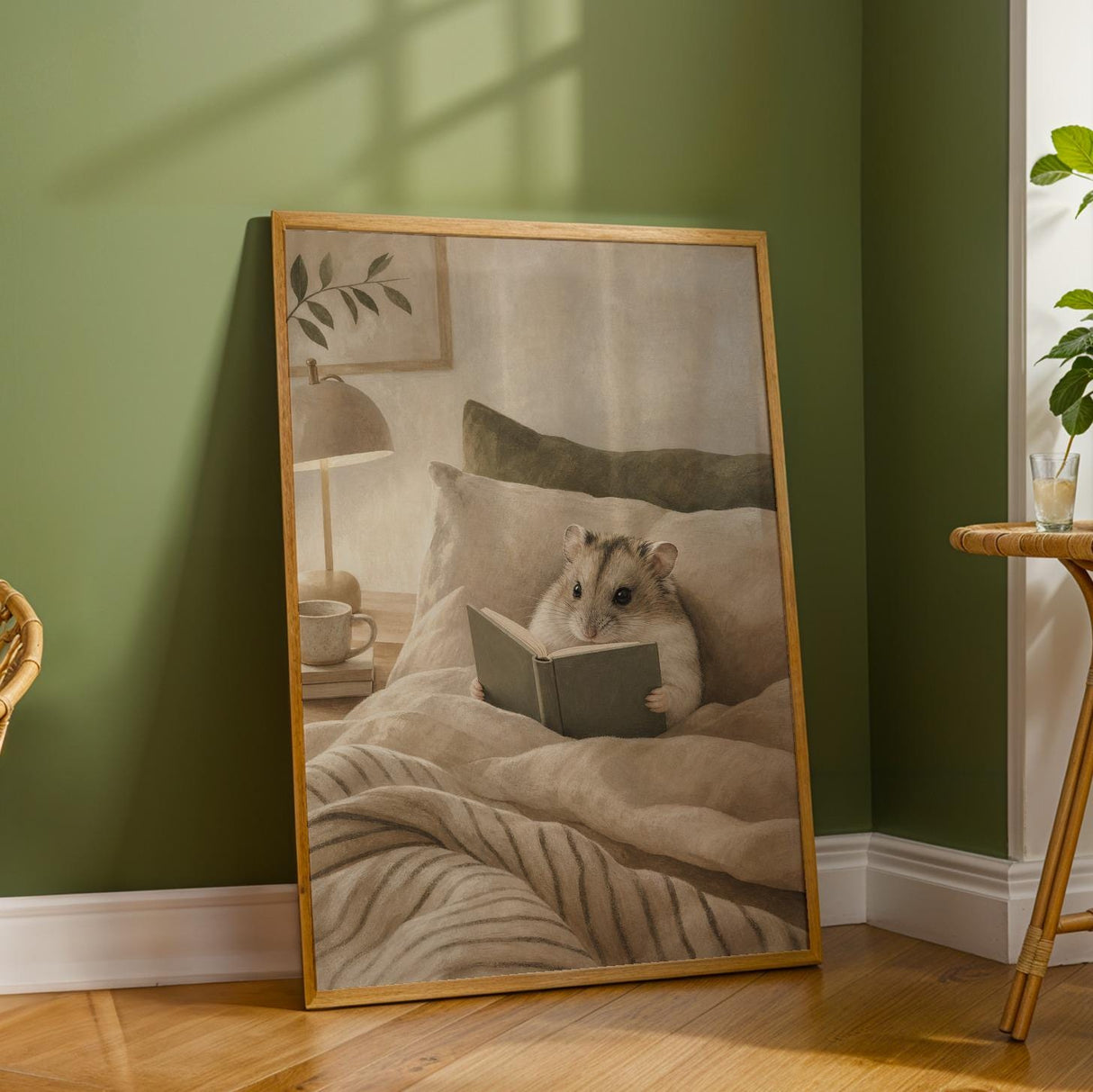 Additional product detail of Russian Dwarf Hamster Reading in Bed Poster.