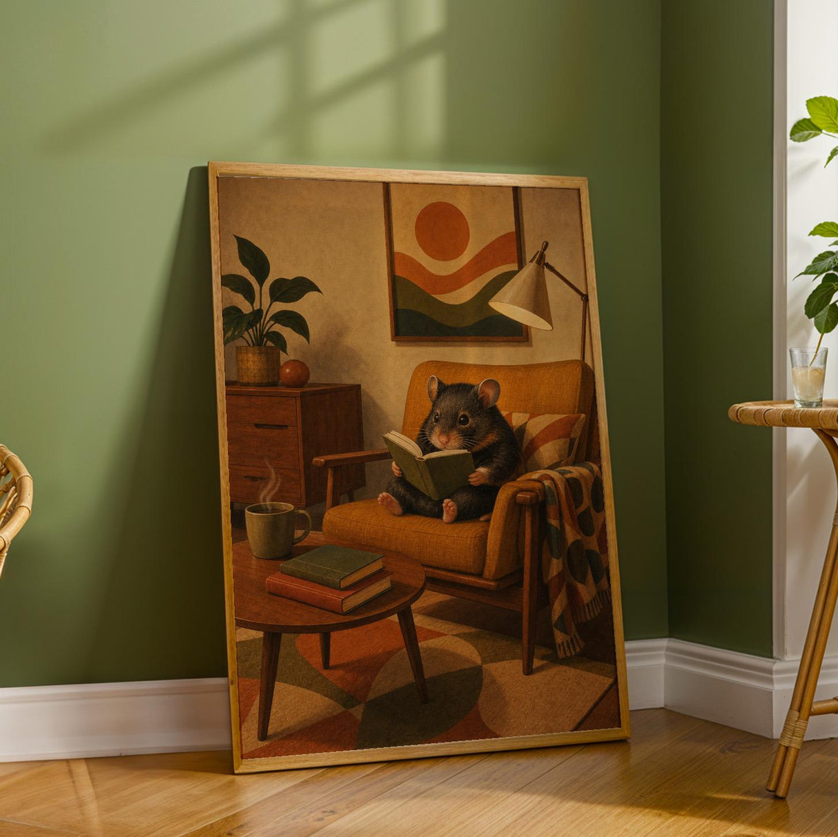 Additional product detail of Hamster Reading in Armchair Poster.