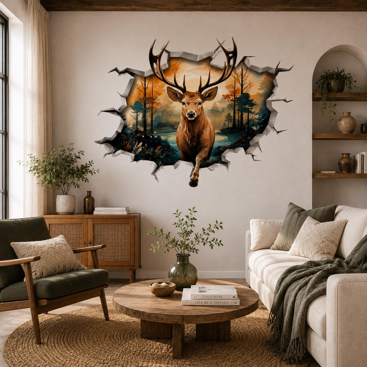 Additional product detail of 3D Deer Wall Vinyl Decal.