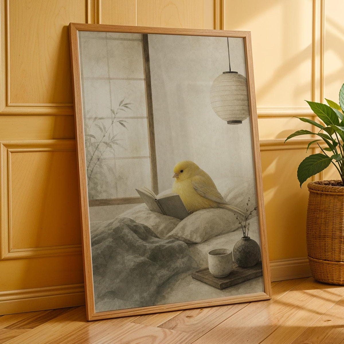 Additional product presentation of Gloster Canary Reading in Bed Poster.