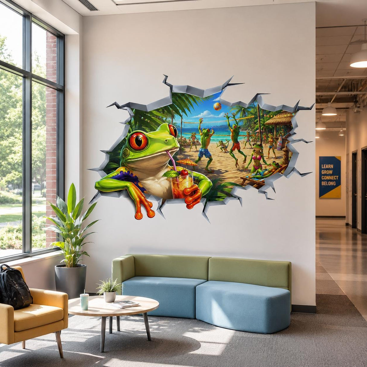 Product gallery view of Weird Frog Beach Wall Vinyl Decal.