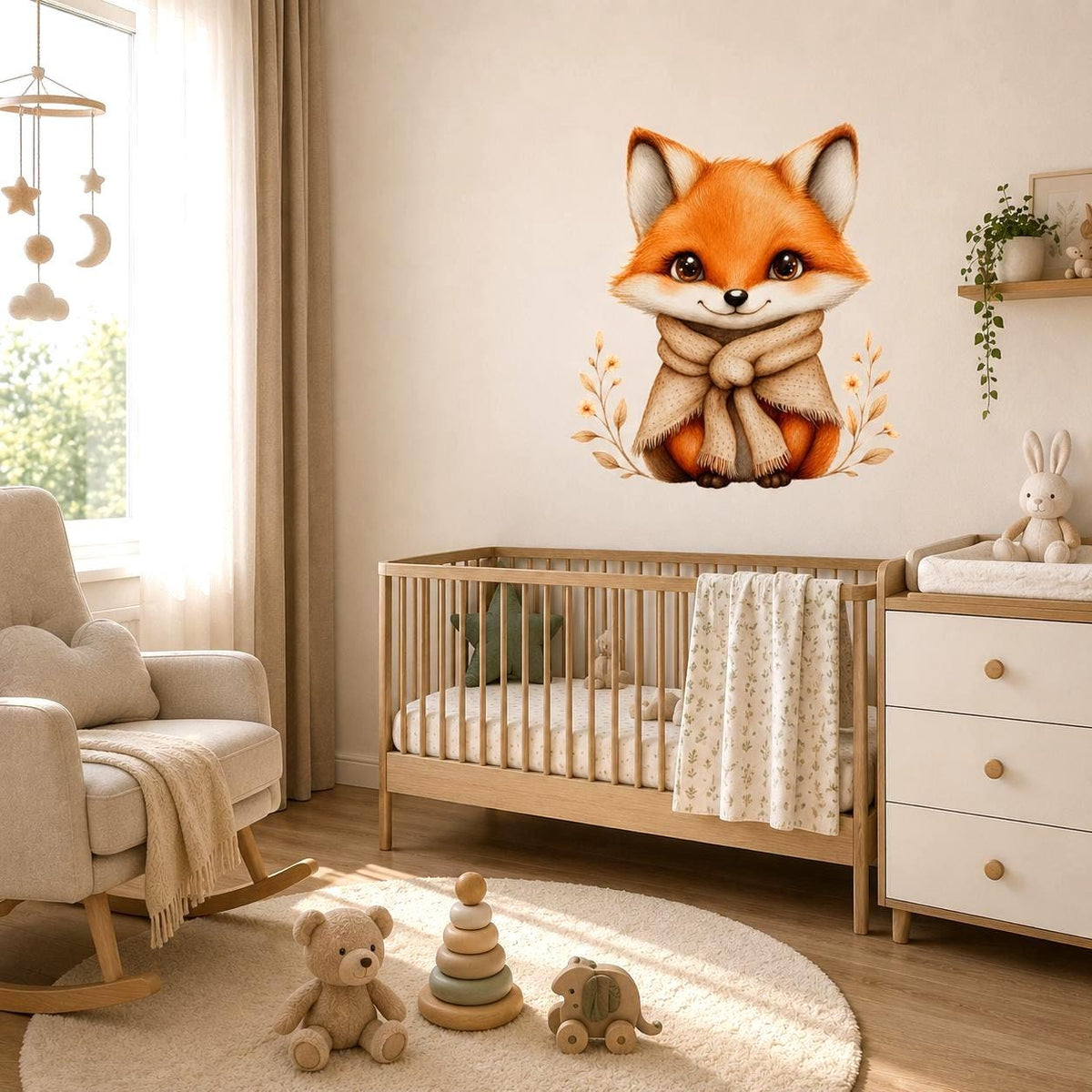 Additional product presentation of Cute Fox Wall Vinyl Decal.