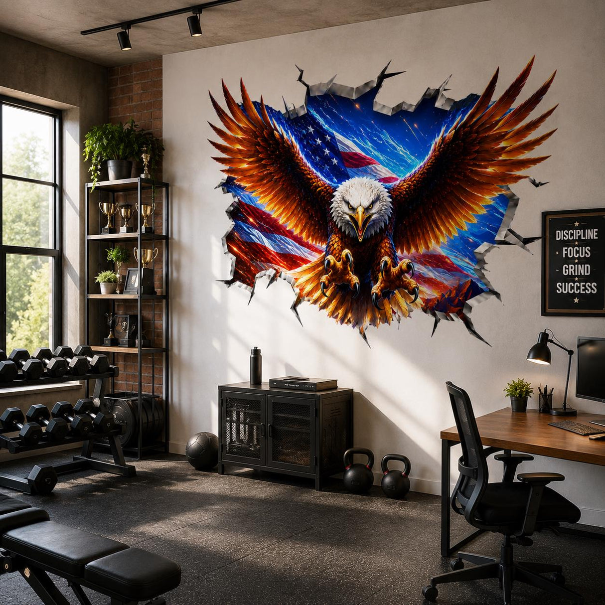 Additional product view of Bald Eagle Wall Vinyl Decal.