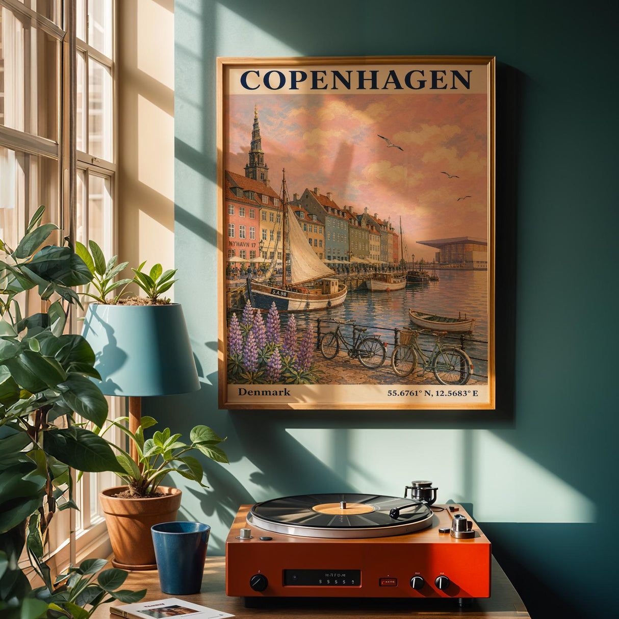 Alternate product view of Copenhagen Harbor Travel Poster.