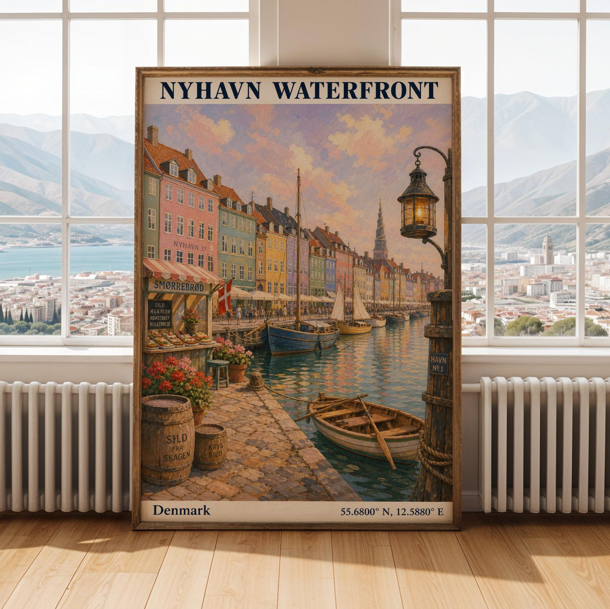 Product gallery view of Nyhavn Copenhagen Travel Poster.