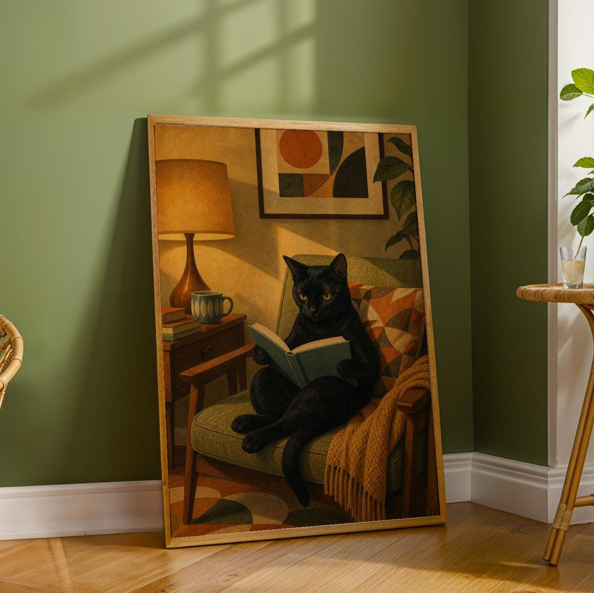 Additional product detail of Bombay Cat Reading in Armchair Poster.