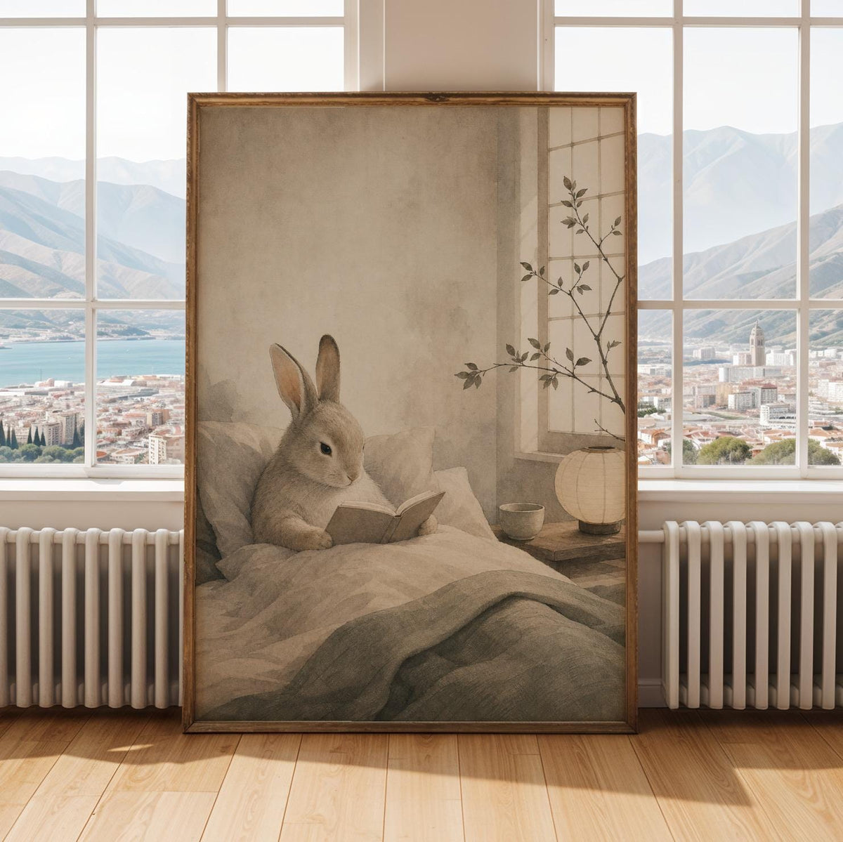 Alternate gallery view of Satin Rabbit Reading in Bed Poster.
